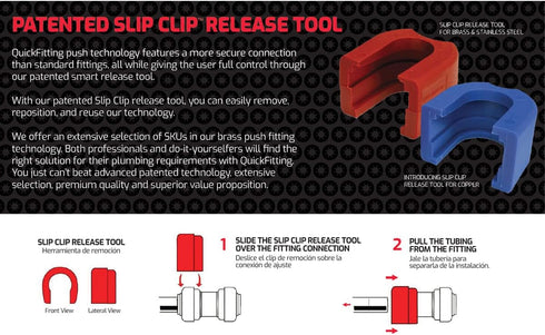 QuickFitting 1 Inch Push Fit Coupling, Patented Design for Superior Sealing, Push to Connect Brass Plumbing Pipe Fitting