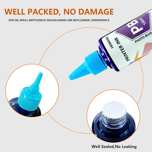 Empty Refillable Ink Cartridge and 6 Bottles Ink Compatible for Canon 280xxl 281xxl for PIXMA TS9120, 6 Colors