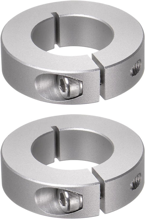 2pcs Shaft Collar, 25mm Bore Aluminum Alloy Set Screw Split Clamp-On Collars for Machine Tools