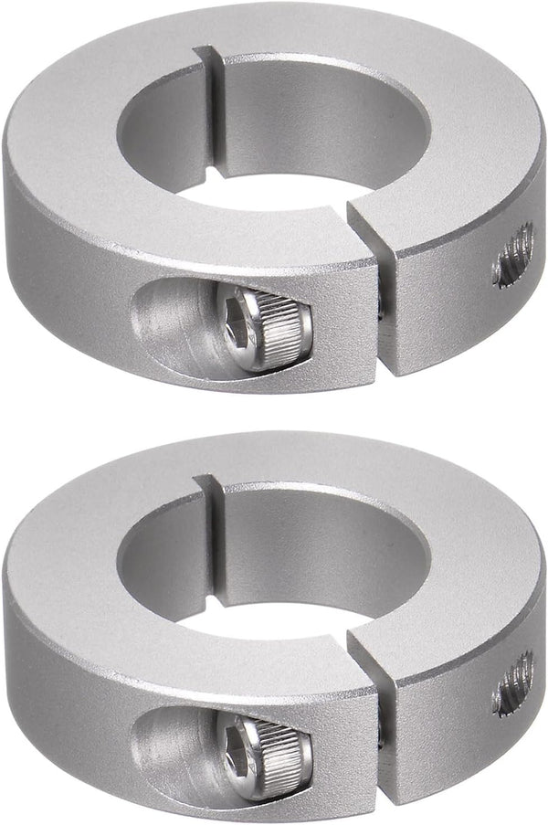 2pcs Shaft Collar, 25mm Bore Aluminum Alloy Set Screw Split Clamp-On Collars for Machine Tools
