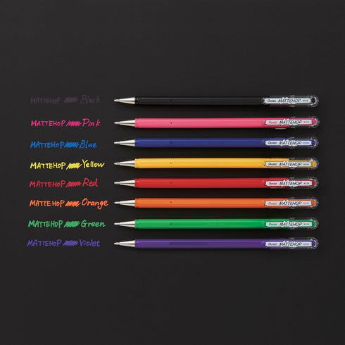 Pentel Hybrid MATTEHOP Gel Roller, 1.0mm, Matte Violet Ink, Box of 12 (K110-VV)