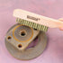 Heavy Duty Brass Brush Set 2Pcs, MAXMAN Brass Wire Brush, Metal Brush for Cleaning Rust with 10" Curved Beechwood Handle