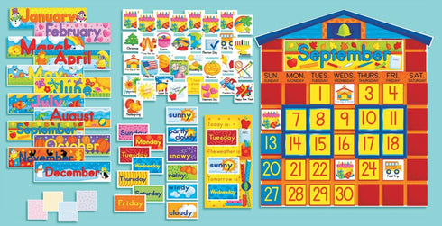Scholastic All-in-One Schoolhouse Calendar Bulletin Board SC939405, Multiple Colors by Scholastic