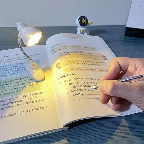 Ekoama 360 Adjustable Clamp On Desk Lamp Tiny LED Table Lamp with Degree Rotating Neck For Bedroom Dorm Office Travel