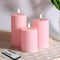 Pink Flameless Pillar Candles with Remote, LED Candles Battery Operated, Real Wax