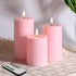 Pink Flameless Pillar Candles with Remote, LED Candles Battery Operated, Real Wax