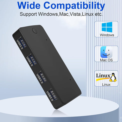 3.0 2 4 Ports,4 3.0 USB Switch Selector Computers Share USB Ports USB Switcher USB for PC Laptop Keyboard Mouse Printer