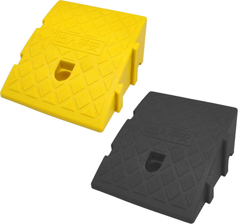 YYDS Curb Ramps,Plastic Lightweight Curb Ramp -2pcs,Protable Threshold Ramps,19.5" L x 10.5" W