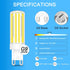 G9 LED Bulb Dimmable 8W, G9 Bi Pin Base Bulb, Daylight White 6000K, 800LM, 120V, 75W 80Watt Halogen Equivalent, Pack of
