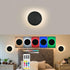 Wall Lights Battery Operated Wall Sconces,Black Rechargeable Solar Eclipse Style Wall Light