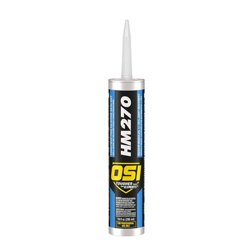 OSI HM270 Clear Construction Silicone Sealant, 10 Fl Oz, Cartridge, 0.763 CDM