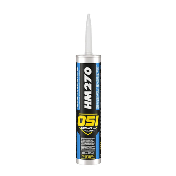 OSI HM270 Clear Construction Silicone Sealant, 10 Fl Oz, Cartridge, 0.763 CDM