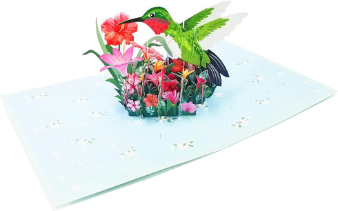 Hummingbird Pop Up Birthday Greeting Card - Great Gift for Birthday, Thanksgiving, Anniversary, Valentine's Day, Kids