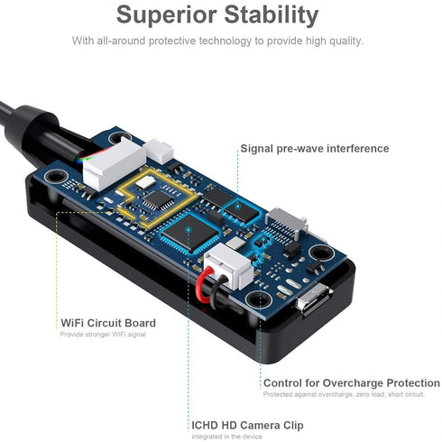 NIDAGE Wireless Endoscope Camera with Light, HD Waterproof WiFi Borescope, Flexible 5.5MM for Android and iOS