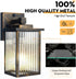 Outdoor Wall Light with Dusk to Dawn Sensor, Waterproof Exterior Light for House Porch and Garage, Black Brush Gold