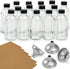 15 Pack, 4 oz 4 120ml Small Clear Glass Bottles with Lids & Stainless Steel Funnels - Boston Sample Bottle for Potion