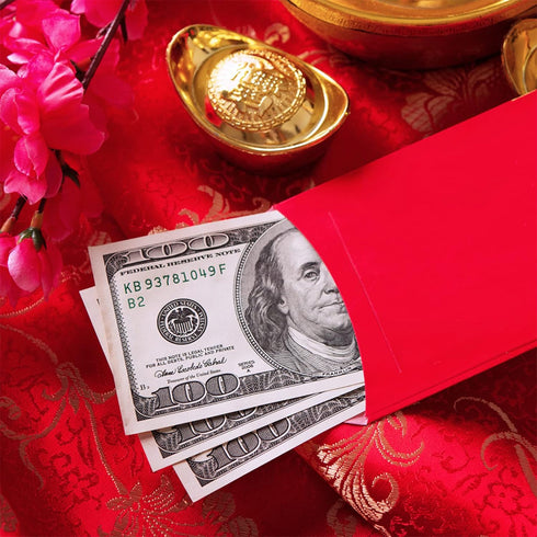 Winlyn 120 Pcs Asian Red Envelopes, 6 Designs for Chinese Hong Bao, Lucky Money Envelopes for Lunar New Year 2024