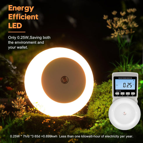 0.5W, 2 Pack fesnne Night Light, Night Lights Plug into Wall, Dusk to Dawn Sensor Warm White Led Night Light Nightlight