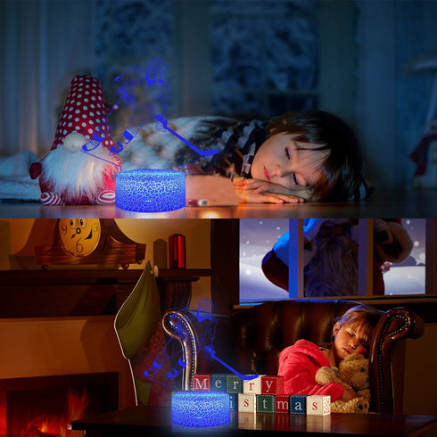 3D 16 Teenager Chrismas Gifts Xmas Gift Illusion Hockey Night Light Lamp Color Changing Smart Touch&Remote Control