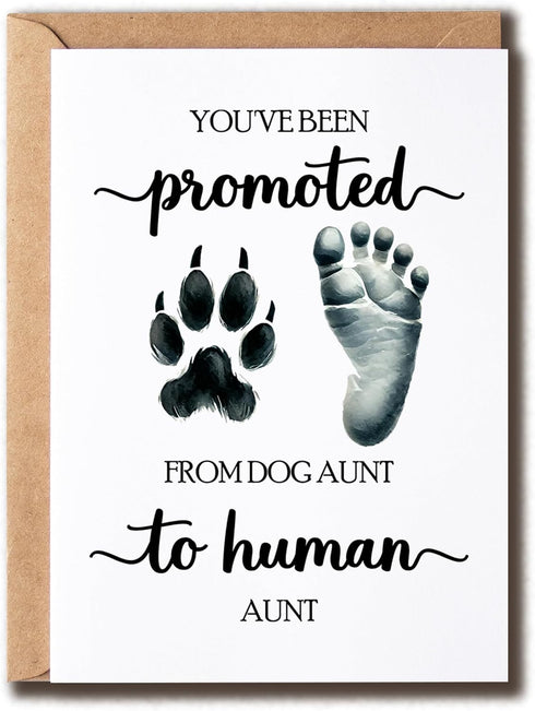 HoHi93Art Promoted From Dog Aunt To Human Aunt Card - Dog - Pregnancy