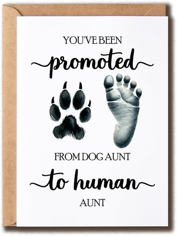 HoHi93Art Promoted From Dog Aunt To Human Aunt Card - Dog - Pregnancy