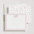 Set, Set 10, Minted Pink Bow Stationery of Flat Note Cards & Envelopes for Invitiations and Handwritten Thank You