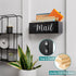 DRASTAR Mail Organizer, Mail Holder with 2 Slots, Wood Desk Mail Organizer, Black Envelope Holder for Home Office Decor