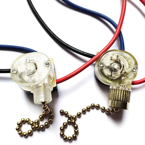 BEIDUOYANG 3-Wire 3 Wall Lights Switch On-Off Ceiling Fans Beaded Ball Pull Chain Switch Replacement Easy To Install