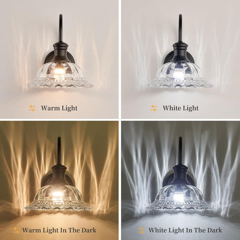 Modern Matte Black Wall Sconce with Glass Shade for Indoor Spaces