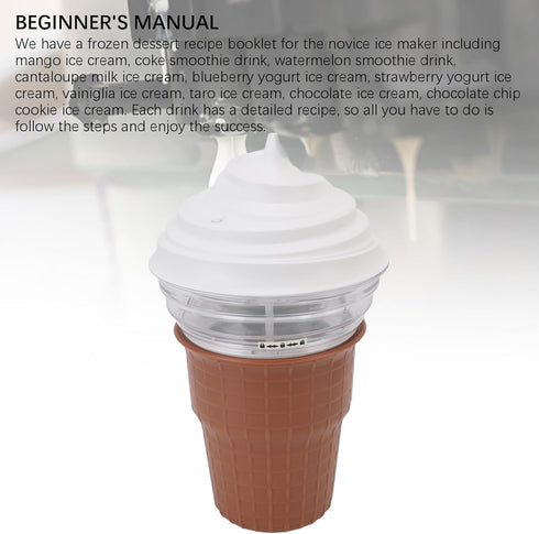 Mrisata 5V DIY Ice Cream Maker Machine Beginner-Friendly Safe ABS PP Material USB Plug in for Homemade Ice Cream Sorbet