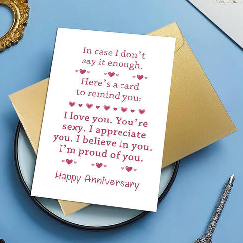 Oamiolek Romantic Anniversary Card for Him Her, Funny Anniversary Card for Husband Wife, Sweet Valentine's Day Card