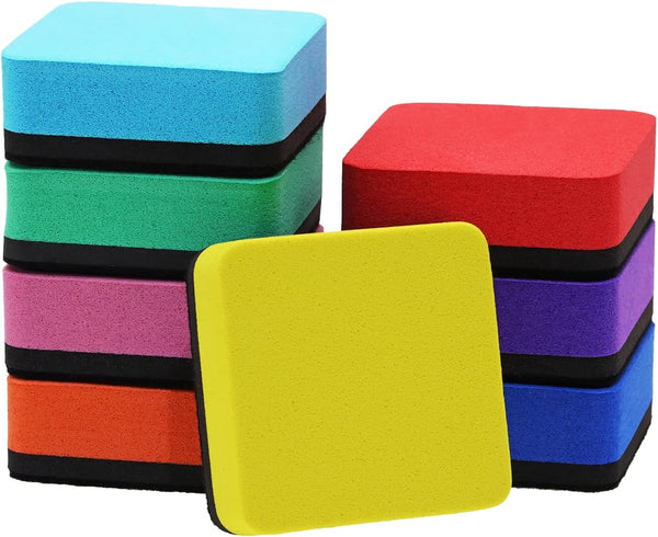 Whiteboard Eraser 8Pcs Assorted Color Magnetic Dry Erasers for Classroom and Home