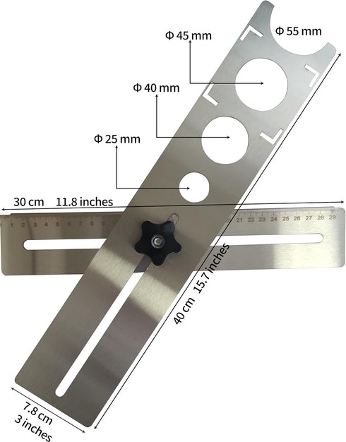 Ceramic Tile Hole Locator, Stainless Steel Universal Punching Tool for Wall Receptacle Outlet, Measuring Range