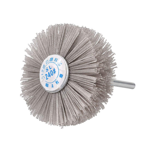 uxcell Abrasive Nylon Wheels Brush, 240 Grits with 1/4 Inch Shank for Polish Grinder, 3pcs