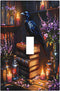 haigof Gothic Bookshelf Crow Light Switch Cover Wall Plate 1 Gang Single Plates