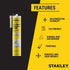 Stanley Premium Siliconized Caulk Acrylic Sealant, 10.1 fl.oz, White, 2 Pack