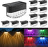 Solar Fence Lights Outdoor,12 Pack Solar Deck Lights,8 Fixed Colors Color Changing