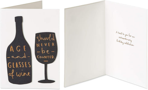 Papyrus Birthday Cards in Black and Gold, 2-Count