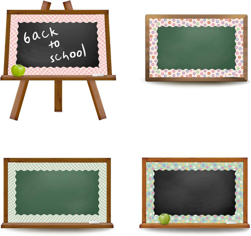 Whaline 196.8ft Pastel Boho Bulletin Board Borders, Daisy Flower Checkered Die-Cut Trim for Classroom Office