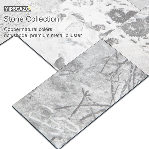 Yipscazo Peel and Stick Backsplash 3 x 6 Inches, 3D PVC Composite Wall Tile for Kitchen Bathroom, 100 Pieces Gray