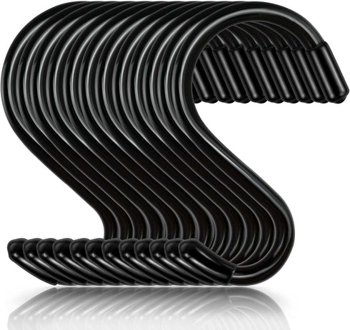 3 Inch 12 Pack Small S Hooks, Heavy Duty Vinyl Coated Non Slip Hooks for Hanging Plants, Pots, Pans