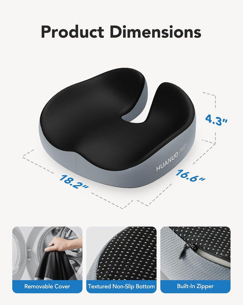 Tailbone HUANUO Seat Cushion for Office Chairs, Extra Large Desk Chair Cushion for Back Pain Pain Relief, Ergonomic