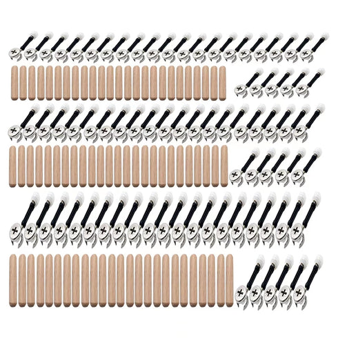 300Pcs 3-in-1 Furniture Connecting Hardware Kit, Cam Lock Fasteners, Wood Dowel Pins, Pre-Inserted Nut for Furniture