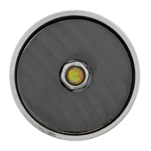 Master Magnetics Heavy-Duty Ceramic Round Base Magnet with Knob Pack, 4-Pack, 16 lb Pull Each, Nickel-Plated