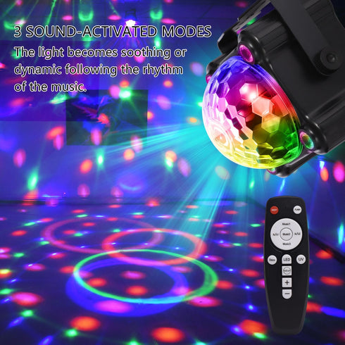 YINPKTEO 6 Party Lights Disco Ball Light,Dj Disco Light Sound Activated LED Light Colors for Home Room Dance Parties
