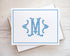 Designing Moments Monogrammed Set 10 24-2 Monogram Note Cards, Personalized Stationery, Single Letter Monogram, Folded