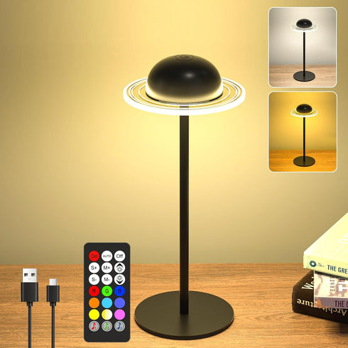 Cordless Table Lamp, Portable LED Desk Lamps, 2400mAh Rechargeable & Dimmable with