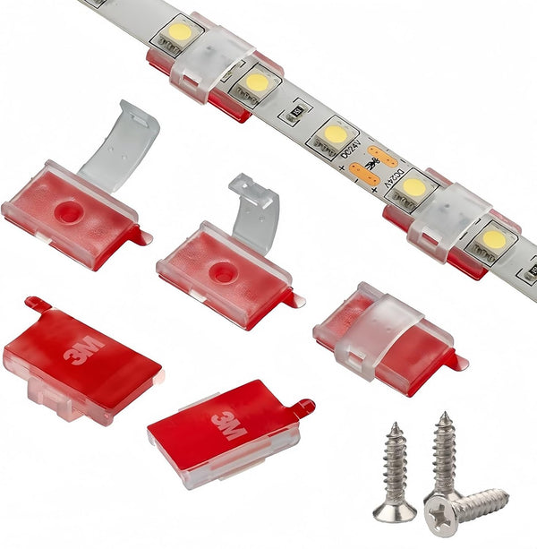Threetwofour 100 Pack Double Installation LED Strip Light Mounting Bracket Self Adhesive LED