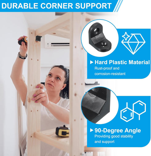 0.92x0.92x0.65, 20 Pack PATIKIL Plastic Corner Braces L-Shape Bracket Right Angle Board Holder Shelf Support