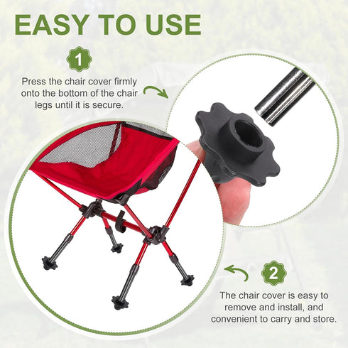 8Pcs 0.59 Inch uxcell Camping Chair Foot Cover, Plastic Table Legs Feet Covers Furniture Floor Protectors for Outdoor